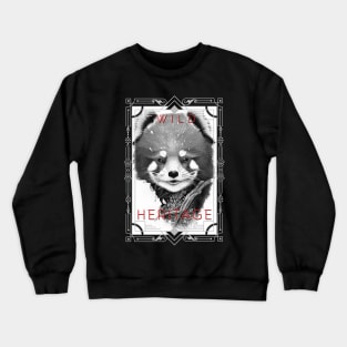 Red Panda Animal Wild Nature Illustration Line Epic Illustration Line Art Crewneck Sweatshirt